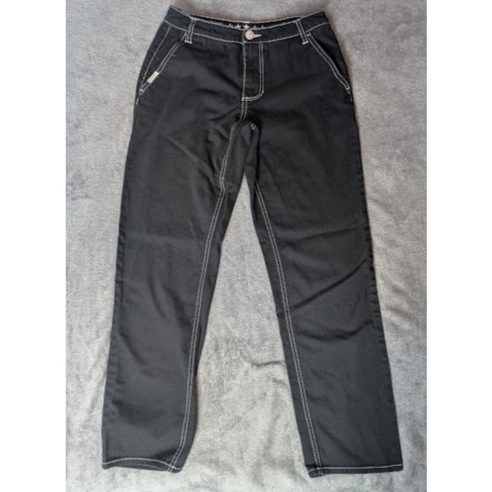 FIVE STAR GENERAL Jeans Women's Black straight leg Mid Rise size 0/24 Indie EMO